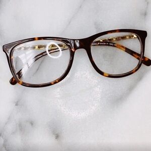 CHANEL Brown Tortoise and Gold Glasses